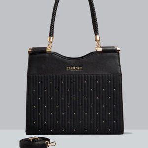 BEBE  Aliah Stud Shopper Black